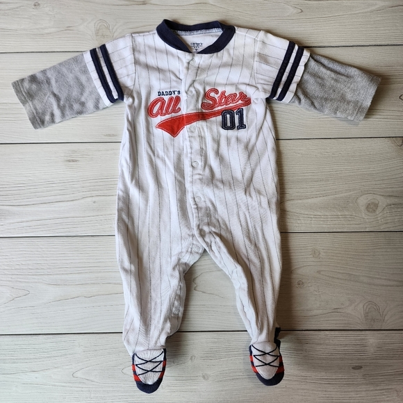 Carter's All star baby footie sleeper pajama size 9 mo - Picture 1 of 10